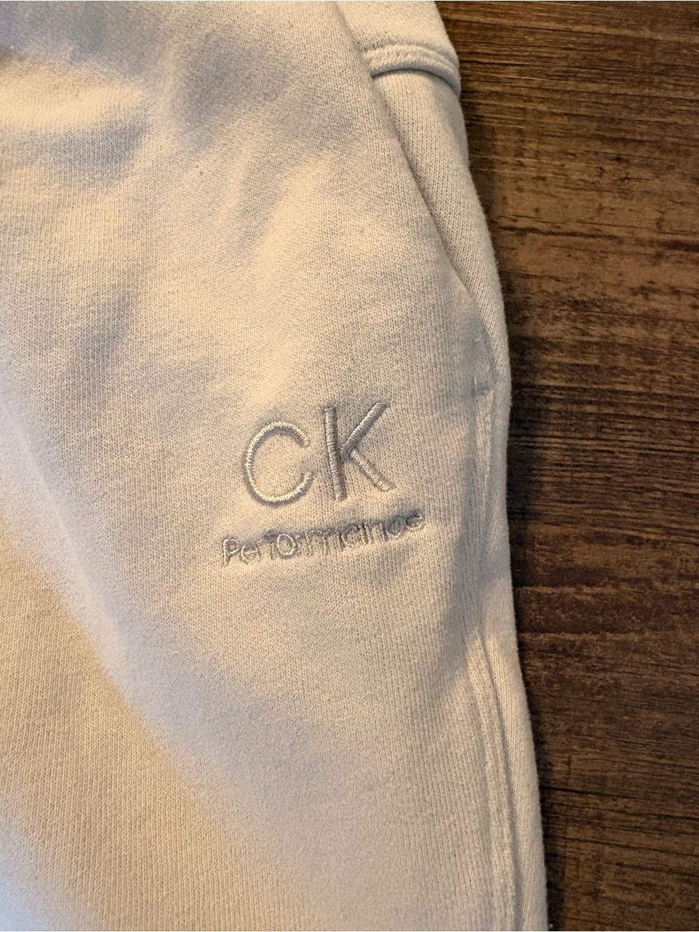 Calvin Klein Cream CK Performance Embroidered Logo sweat pants ladies med.